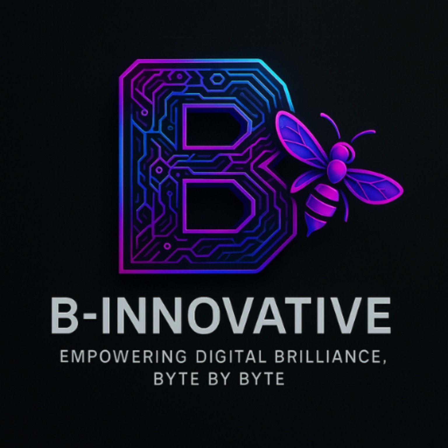 B-Innovative circuit B and bee logo